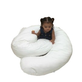 Container Furniture Direct U Shaped Pregnancy Pillow, Expectant Mom Maternity Essential Belly, Hips, Legs & Back Support for Sleeping with Removable Cover, White
