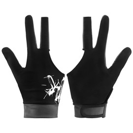 FERCAISH 3 Finger Snooker Gloves Stretchy Billiards Gloves, Anti Slip and Breathable Pool Cue Gloves Snooker Playerss Glove for Women Men(Grey, Medium)