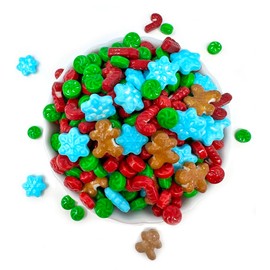 SweetGourmet Winter Wonderland Press Candy Mix - Gingerbread Men, Candy Cane, Snowflakes and Pinwheel | 1 Pound