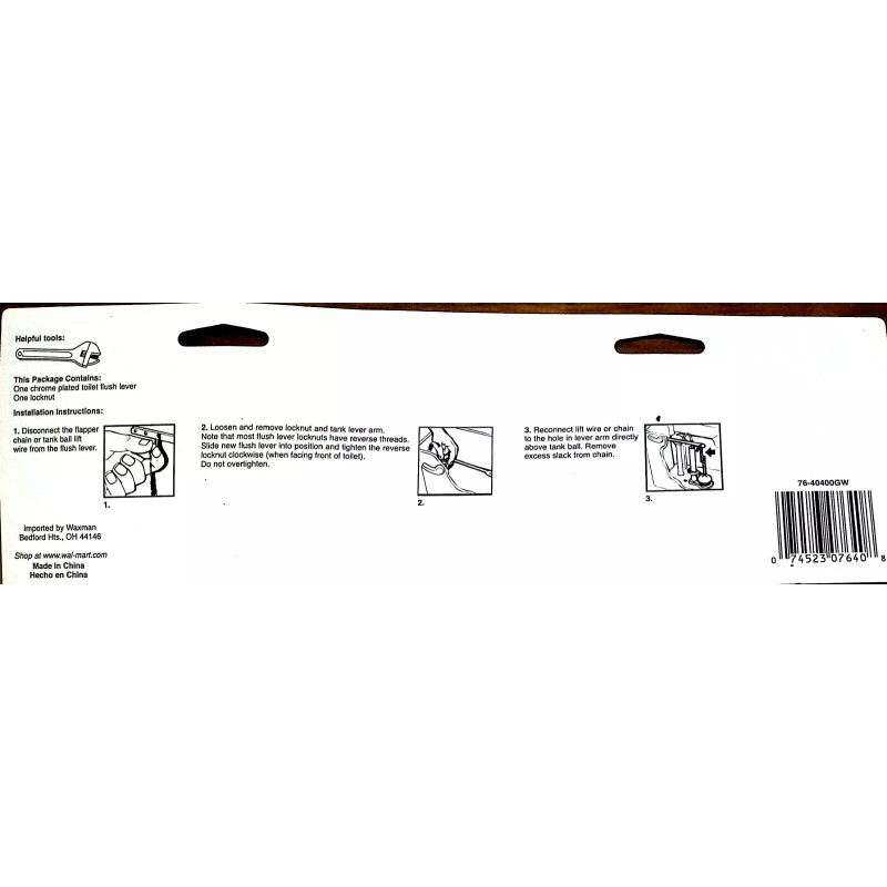 Waxman 7640400GW Hyper Tough 3/16" Aluminum Toilet Flush Lever Arm