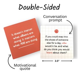 Reflect & Connect Conversation Cards for Teens - Motivational & Reflective Double-Sided Prompt Deck, Display Stand | Teacher Supplies & Therapist Tools, Affirmation & Quote Cards with Your Teen