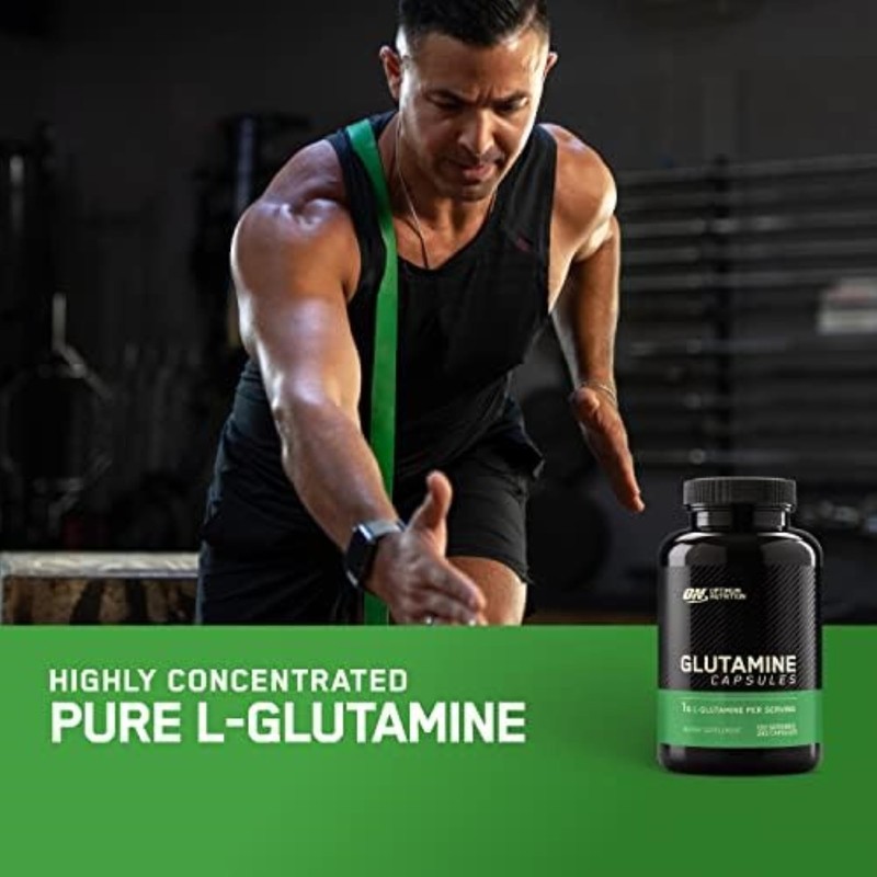 Optimum Nutrition L-Glutamine Muscle Recovery Capsules, 1000mg, 240 Count (Package