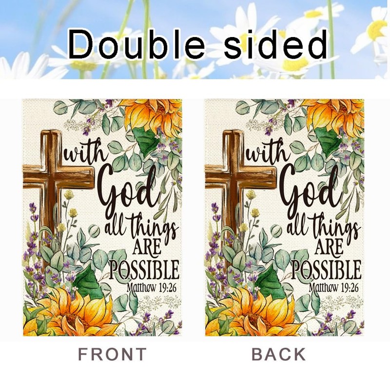 RABUSOFA Summer Garden Flag 12x18 Inch Double Sided Outside,Sunflower With