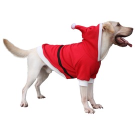 ARUNNERS Santa Claus Father Christmas Costumes Clothes for Extra Large Dogs Hoodies Labrador Rottweiler Great Dane, Red, 5X-Large