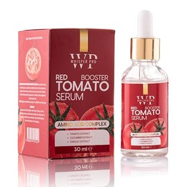 Suero facial Whisper Pro Red Tomato 100% vegano Suero facial con licopeno para el tratamiento de la piel, 30 ml. Fórmula antienvejecimiento y reafirmante de poros Suero facial hidratante y