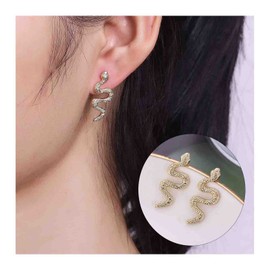 Cimenexe Punk Snake Stud Earrings Gold Snake Earrings Minimalist Viper Serpent Earrings Vintage Cobra Earrings Jewelry for Women and Girls
