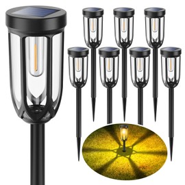Barleit Solar Lights Outdoor 8 Pack, Solar Pathway Lights, Solar Lights Outdoor Waterproof IP65, Bright Auto On/Off Driveway Patio Light, Solar Garden Lights Landscape Lighting for Walkway Lawn Yard