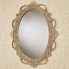 Touch of Class Abriella Traditional Oval Wall Mirror 20 by 22 Inches | Victorian Style Decor for Bedroom, Living Room, Bathroom