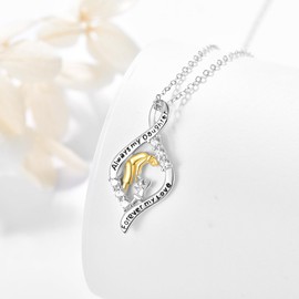 TANGPOET Mother Daughter Gift 925 Sterling Silver Mother and Daughter Pendant, Always My Daughter Forever My Love Necklace, Birthday Jewellery Gifts for Daughter Child Girls