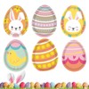 60pcs Easter Party Paper Plates,7inch Egg-Shaped Plates Easter Bunny Kids