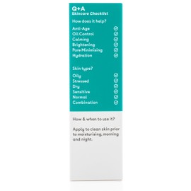 Q+A Niacinamide Serum, a signature blend of Pineapple, Passionfruit, Peach, Goji Berry, and Cantaloupe Melon, rich in antioxidants, protects the skin whilst hydrating and balancing, 30ml