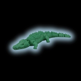 Crocodile Articulating Fidget Toy 3D Printed Mini Pretend Pet Friend Custom Made - Green, 10 inches