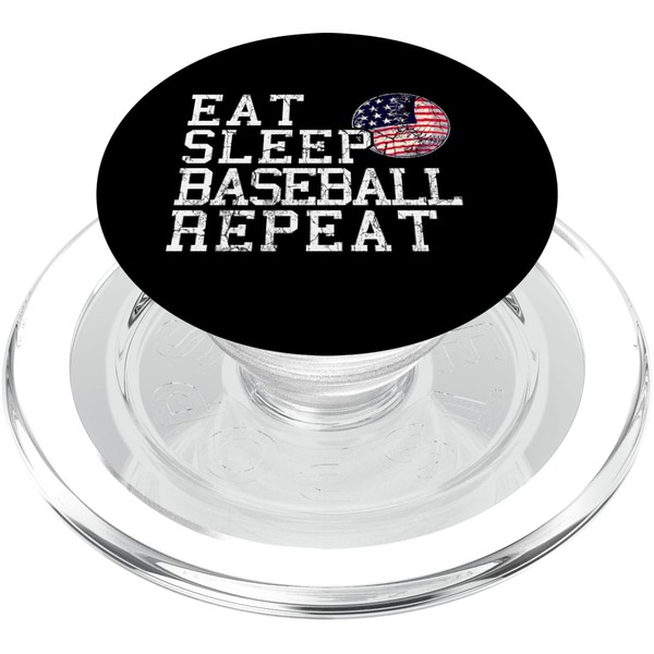 Baseball Eat Sleep Repeat American Flag PopSockets PopGrip für MagSafe