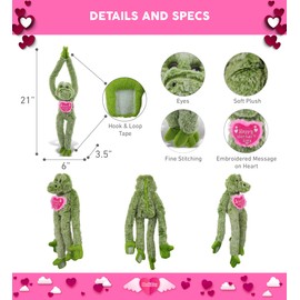 DolliBu Happy Mother's Day Super Soft Plush Hanging Alligator - Cute Stuffed Animal Present with Pink Heart Message for Best Mommy, Grandma, Wife, Daughter - 21 Inch