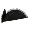 CREATIV DISCOUNT Captain Blackbeard Tricorn Hat in Black with Lace, One Size