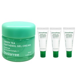 Innisfree Green Tea Panthenol Gel Cream + Green Tea Moisture Soothing Sun Serum 10mlx3 / 이니스프리 그린티 판테놀 젤 크림+그린티 수분진정 선세럼 10mlx3개