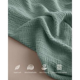 Blissful Diary Muslin Nursing Cover for Breastfeeding, Breathable Breastfeeding Cover up with Arch Neckline for Women, Nursing Apron (Roman Green)