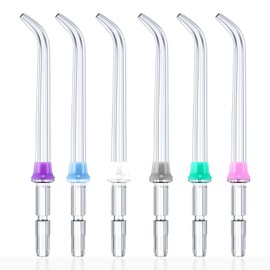 6 Pcs Flosser Tips Replacement Heads Compatible with Waterpik,Flosser Replacement Tips Refill Parts for Oral Irrigator Dental Flosser,Classic Jet Tips Compatible with WP-100 WP-250 WP-560 WP-660