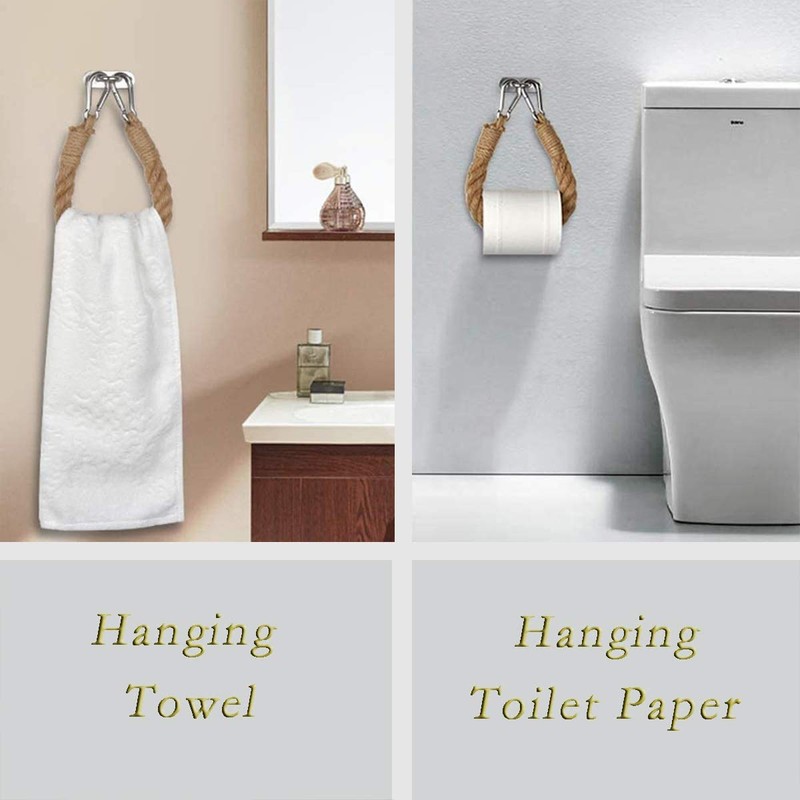 Nautical Rope Toilet Paper Roll Holders Towel Rings Curtain Holdbacks