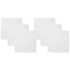 MUJI 83429423 Soft Pile Hand Towel with Loop, Off White, Set of 6, 13.4 x 13.8 inches (34 x 35 cm)