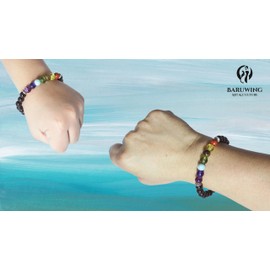 Pulsera de 7 Chakras con piedras de colores tipo esfera de 7 mm de diámetro, diseño brillante y confortable para hombre y mujer, incluye cajita de regalo.