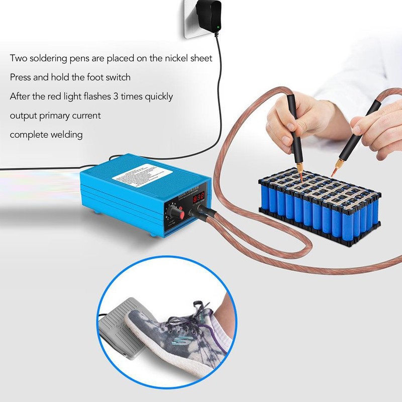 Spot Welder 5000W Handheld Copper Needle Digital Tube Display Battery