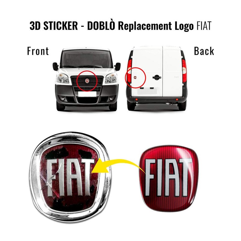 Fiat AMS 32019 Sticker Professional 3D Replacement Logo for Doblò
