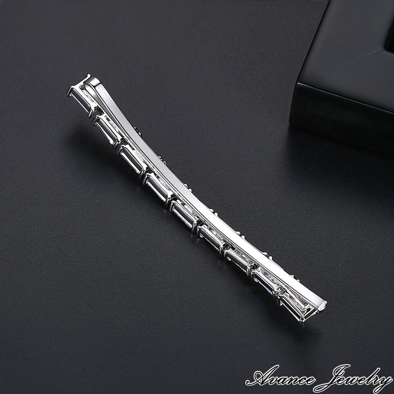 Hairpin Stone Silver Hair Accessory 1 Piece Zirconia Glitter Cute