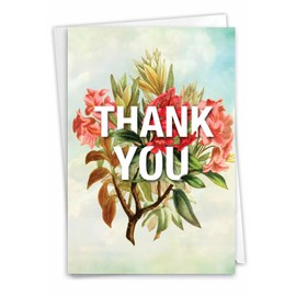 The Best Card Company Timely Thanks - Thank You Greeting Card with Envelope (4.63 x 6.75 Inch) - C9340TYB