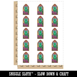 Cthulhu Stained Glass Eldritch Horror Monster Lovecraft Temporary Tattoo Water Resistant Fake Body Art Set Collection - 15 2" Tattoos (1 Sheet)