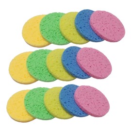 TEHAUX 30pcs Facial Cleansing Sponges Round Makeup Removing Face Sponges for Daily Use Compressed Pulp for Gentle Skin Care and Makeup Removal