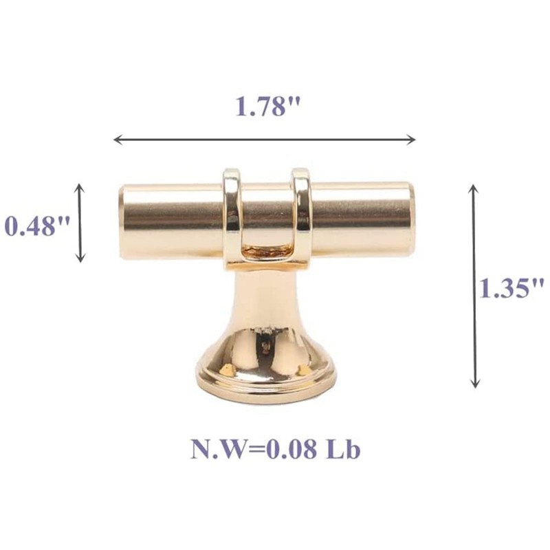 Aribrnten 8 Packs Champagne Gold Cabinet Knobs Drawer Knobs Euro