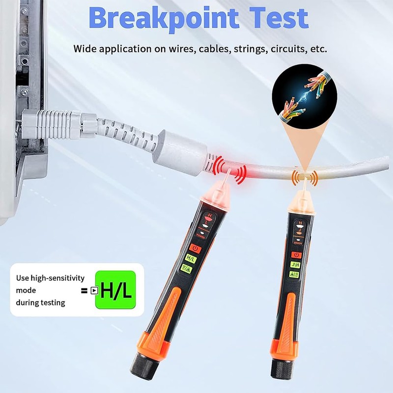 BRAVECOW Current Tester, AC Non-Contact Voltage Tester 12-1000V/48V-1000V, Test Pen
