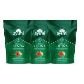 Ayumi Herbal Henna, Natural Herb Powder Which Soothes the Scalp, Blended With 9 Himalayan Herbs Which Nourish & Condition the Hair - 3 x 150g