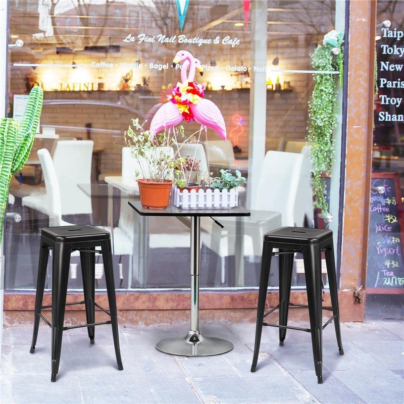 Yaheetech 30'' Metal Bar Stools 4PCS Bar Height Barstools Stackable