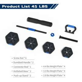 VIVITORY Dumbbell Sets Adjustable Weights, Free Weights Dumbbells Set with Connector, Non-Rolling Adjustable Dumbbell Set, Barbell Weights Set for Home Gym, Hexagon, Cement Mixture