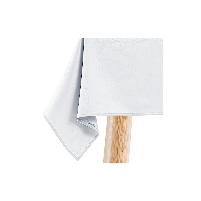 Filumi Tablecloth 120 x 120 cm White Washable for Indoor