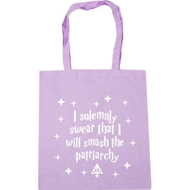 Hippowarehouse I solemnly swear I will smash the patriarchy Tote Shopping Gym Beach Bag 42cm x38cm, 10 litres