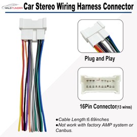 16Pin Car Radio Wiring Harness for Hyundai 2001-2006 KIA 2002-2006 Aftermarket Car Stereo Wiring Harness Connector for Elantra Accent Amanti Rio Car Stereo Radio Wiring Harness Cable Install