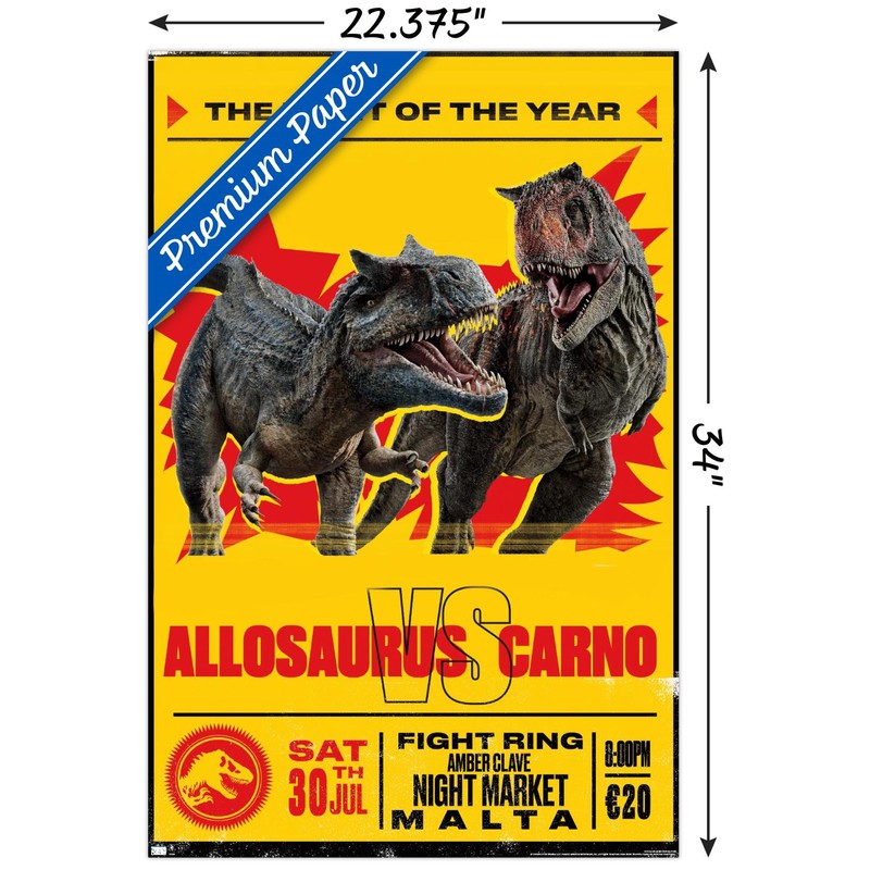 Jurassic World: Dominion - Allosaurus Vs Carno - Poster -