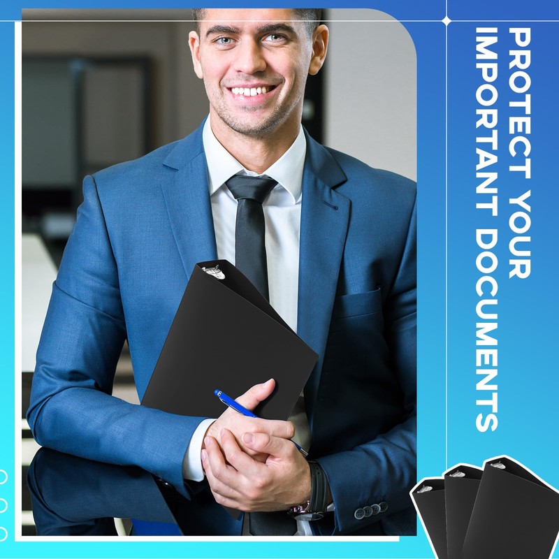 Henoyso 12 Pcs Mini 3 Ring Binders Plastic 1.5'' Binder,