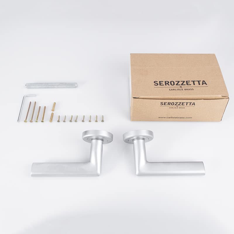 Serozzetta Eden Door Handles on Round Rose - Satin Chrome