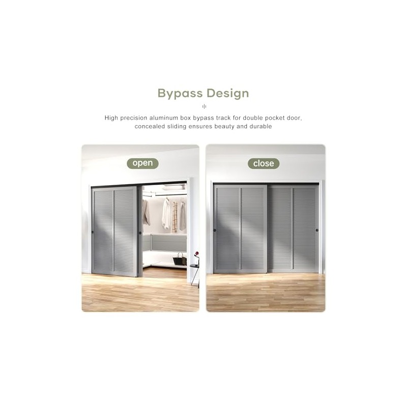 EaseLife Kit de herrajes para puerta corredera de bolsillo doble