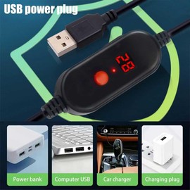 Adjustable 10W Betta Heater Small Aquarium Heater Submersible Fish Tank Heater 5V/2A USB Powered Super Mini Aquarium Heater with Digital Display Thermostat, for up to 1 Gallon Tanks