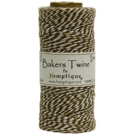 Hemptique 2-Ply Cotton Baker's Twine Spool Pack, 410-Feet, Light Brown