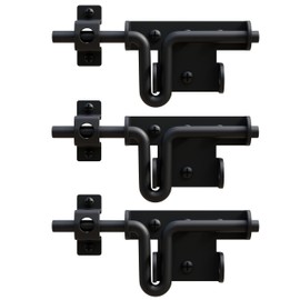 TIEJIAN Slide Bolt Gate Latch Heavy Duty Gate Lock with Padlock Hole, Thickened Metal Sliding Bolt Door Lock for Wooden Fence/Shed Doors/Yard Doors/PVC Fence/Barn Door, 3 Pack