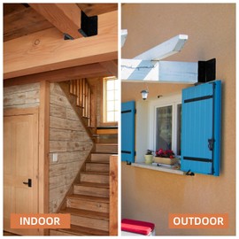 Rasugarlary 2 Pairs Split Joist Hanger, Wall Mount Joist Bracket with Screws for Wood 14 Gauge Carbon Steel Hurricane Ties for 4"x6",6"x6" Beam