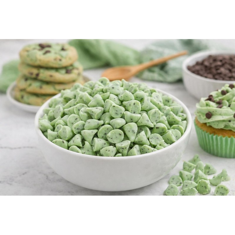 Oasis Supply, Green Mint Chocolate Chips Mint Flavored Confectionary Drops