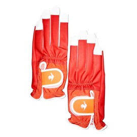 COX SPORTIF Golf LG5SGV01L Women's OR00 Golf Gloves, Ambidextrous, All Weather, Nail-free, UPF50+ Synthetic Leather Golf Gloves, Orange, OR00 (orange), L