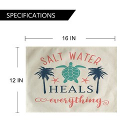 4Pack Beach Theme Placemats Watercolor Nautical & Ocean Style Summer Holiday Table Mats Waterproof Heat Resistant Washable Non-Slip Place Mats for Dinner Room Kitchen Decor Table 12”×16”(Colorful)